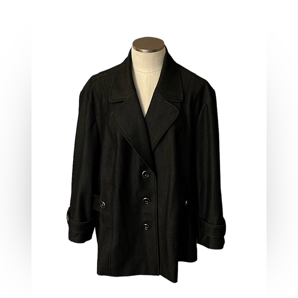 Jones Studio Dress Coat Size 22 Charcoal Color